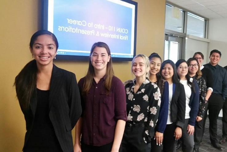 Students lined up for interviews